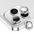 Ochranné sklo na zadní kameru pro iPhone 15 Pro Max, rámeček s kamínky stříbrná