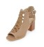 Offene Wildledersandalen für Damen beige