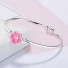 Offenes Damenarmband mit Blume H113 rosa