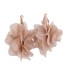 Okrągłe kolczyki damskie z kwiatkiem C1107 beżowy
