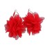 Okrągłe kolczyki damskie z kwiatkiem C1107 czerwony