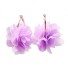 Okrągłe kolczyki damskie z kwiatkiem C1107 jasny fiolet