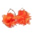 Okrągłe kolczyki damskie z kwiatkiem C1107 pomarańczowy