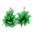 Okrągłe kolczyki damskie z kwiatkiem C1107 zielony