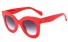 Okulary przeciwsłoneczne retro z szerokimi oprawkami J2967 czerwony