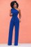 One-Shoulder-Jumpsuit für Damen blau