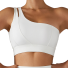 One-Shoulder-Sport-BH. Sport-Top für sportliche Aktivitäten. Sport-BH mit Push-up-Effekt V324 weiß