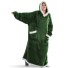 Oversize mikinová deka s rukávmi 120 cm zelená