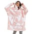 Oversize mikinová deka s rukávmi P3996 ružová