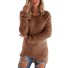 Owłosiony sweter damski J2540 brązowy