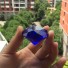 Ozdobny szklany diament C478 ciemnoniebieski