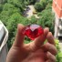 Ozdobny szklany diament C478 czerwony