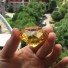 Ozdobny szklany diament C478 złoto