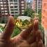 Ozdobny szklany diament C478 żółty