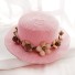 Pălărie pentru copii cu flori T862 roz deschis