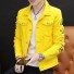 Pánska džínsová bunda žltá