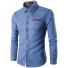 Pánska džínsová košeľa F673 svetlo modrá
