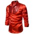 Pánska košeľa s flitrami F746 červená