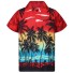 Pánska košeľa s palmami F553 červená