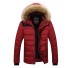 Pánska zimná bunda s kožuchom J2629 červená