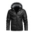 Pánska zimná kožená bunda F1080 čierna
