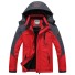 Pánská zimní bunda s kapucí červená