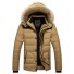 Pánská zimní bunda s kožichem J2629 khaki
