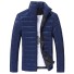 Pánská zimní bunda s límcem J2934 modrá