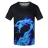 Pánské 3D tričko s potiskem drak J1462 modrá