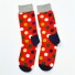 Pánske bavlnené ponožky s bodkami červená