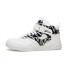 Pánske členkové topánky na suchý zips J2121 bielo-čierna