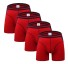 Pánske dlhé boxerky - 4 ks A1717 červená