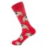 Pánske dlhé ponožky s potlačou psov červená