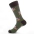 Pánske dlhé ponožky s potlačou psov tmavo zelená