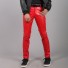 Pánské kožené kalhoty F1590 červená