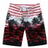 Pánské plážové šortky s palmami J2762 červená