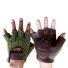 Pánske pletené rukavice s koženou dlaňou zelená