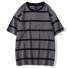Pánske pruhované tričko T2069 tmavo sivá