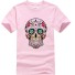 Pánské tričko s lebkou T2056 růžová