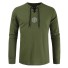 Pánske tričko so šnurovaním armádny zelená