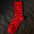 Pánske vtipné ponožky s fúzy červená