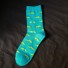 Pánske vtipné ponožky s fúzy modrá