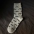 Pánske vtipné ponožky s fúzy sivá
