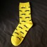 Pánske vtipné ponožky s fúzy žltá