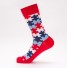 Pánske vysoké ponožky - Puzzle červená