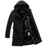 Pánsky dlhý kabát s kožúškom J1550 čierna