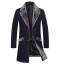 Pánsky kabát s kožúškom J2218 modrá
