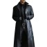 Pánský kožený kabát F1318 černá