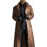 Pánsky kožený kabát F1318 svetlo hnedá
