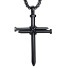 Pánsky náhrdelník s krížom D112 čierna